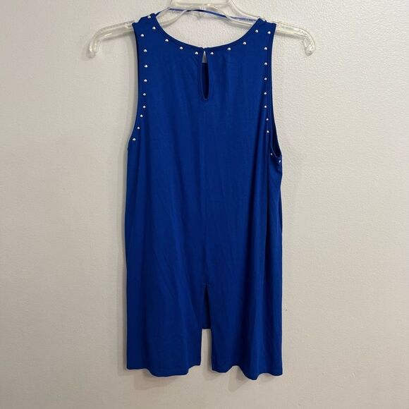 Vince Camuto Blue Studded Top - Picture 8 of 8